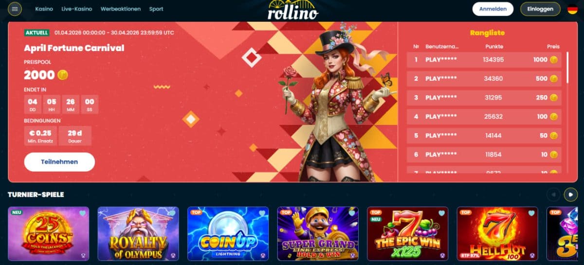Rollino Casino: 50 Freispiele gratis image 3